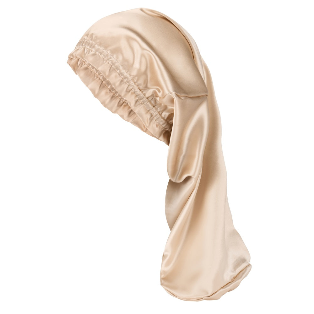 Blissy 100% Silk Cascade Bonnet - Champagne - 100% Mulberry Silk display picture 3