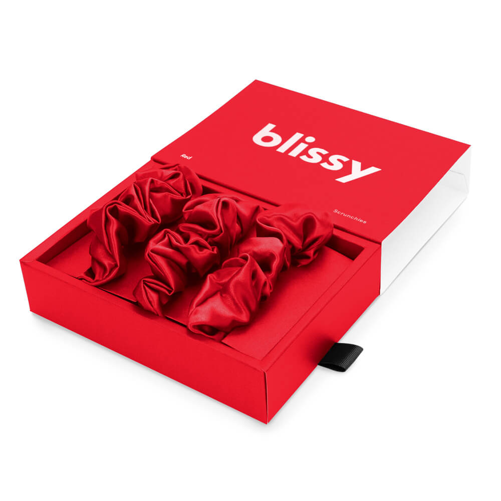 Blissy 100% Silk Red Silk Scrunchie Set for Women Amazon.com : Blissy Silk Scrunchies (3 Pack) - 100% Pure  main image 4