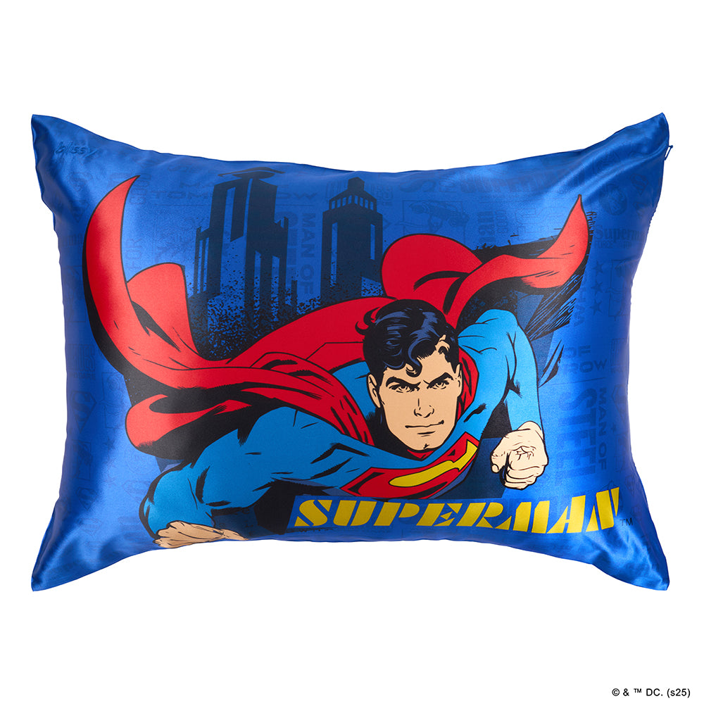 Blissy 100% Mulberry 22-Momme Silk Pillowcase Superman Dreams