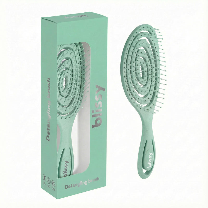 Blissy Teal Blissy Detangling Brush – 22 Momme Mulberry Silk, 100% Silk