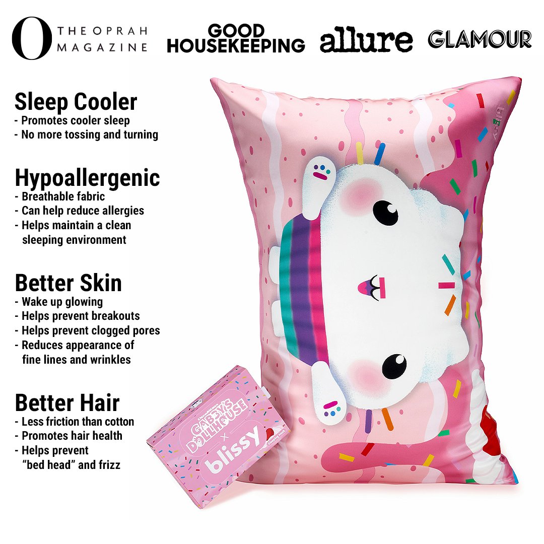 Blissy 100% Mulberry 22-Momme Silk Pillowcase - Gabby's Dollhouse