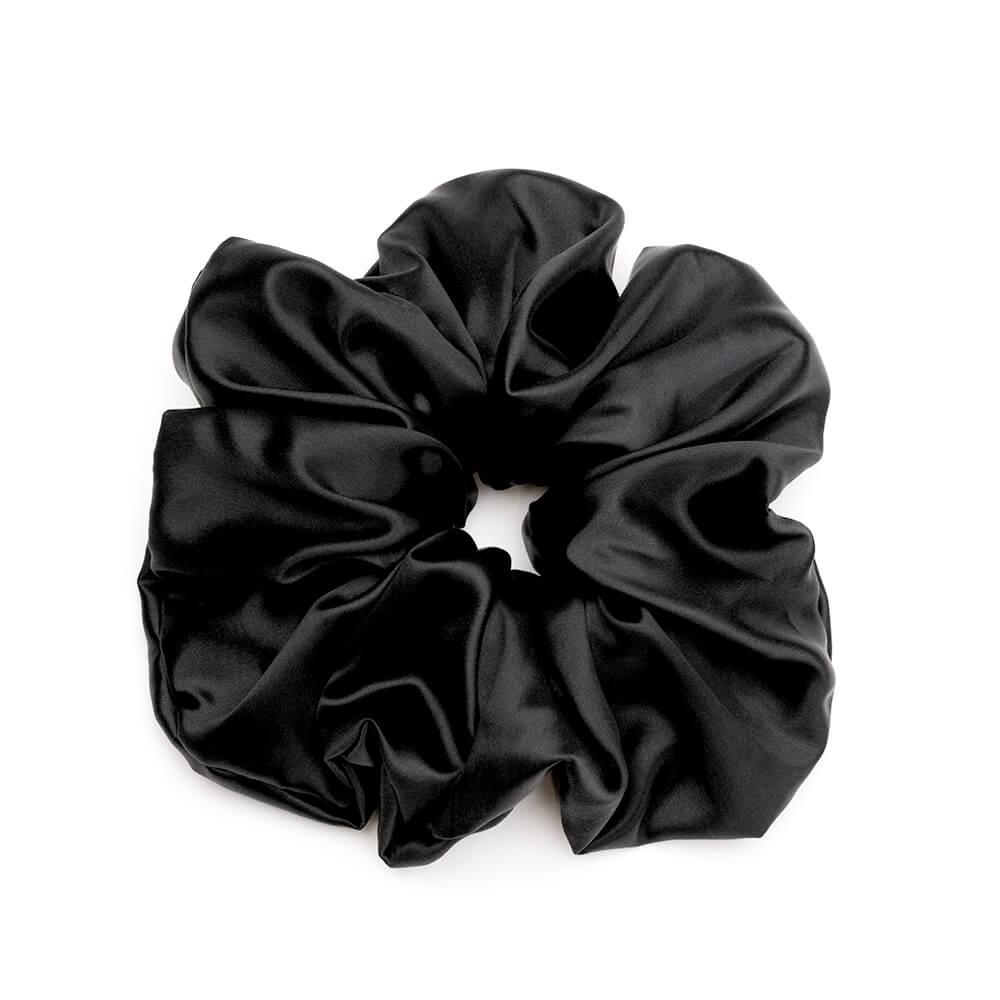 Blissy 100% Silk Oversized Scrunchie - Black - 100% Mulberry  display picture 2