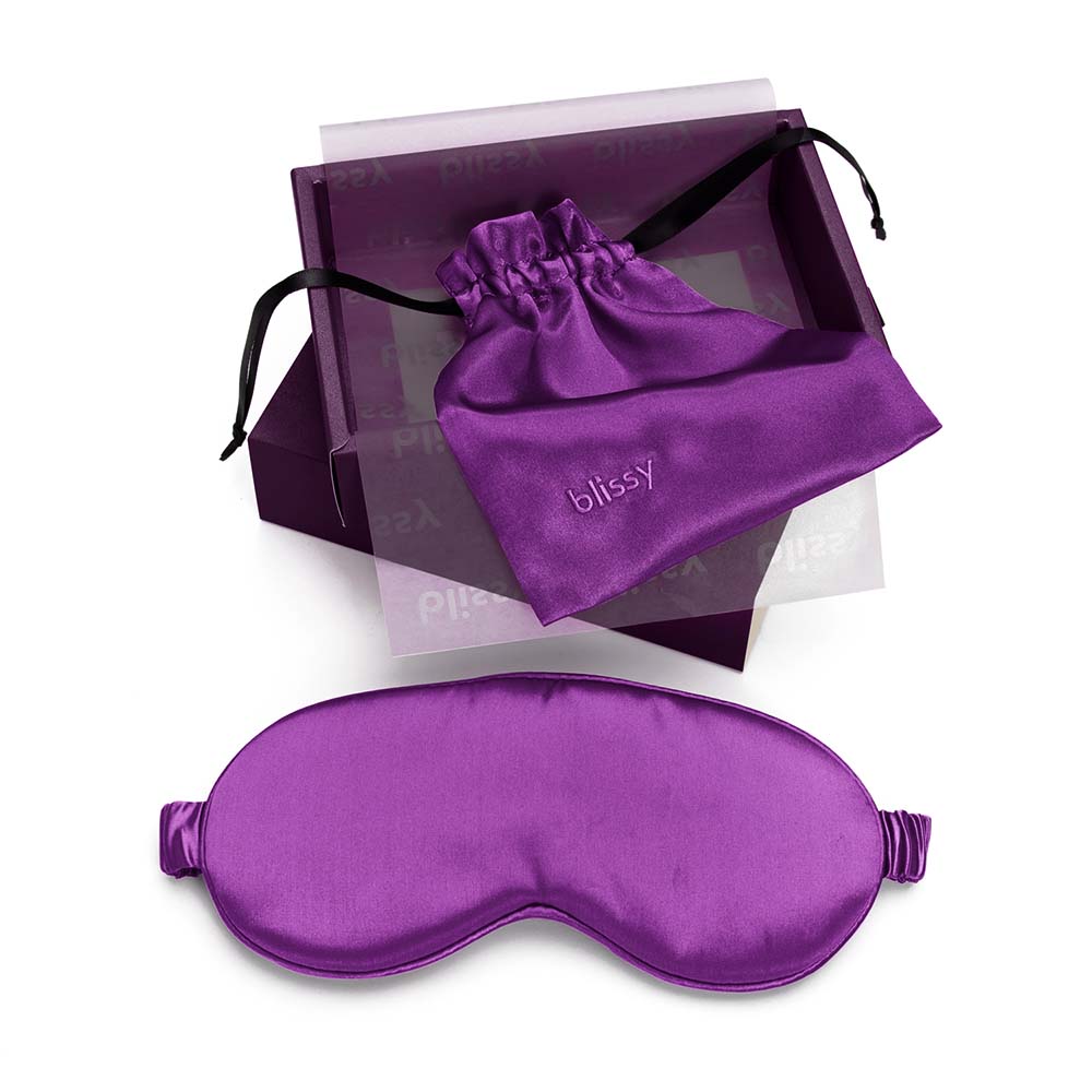 Blissy Silk Sleep Mask 100 Mulberry 22Momme Royal Purple