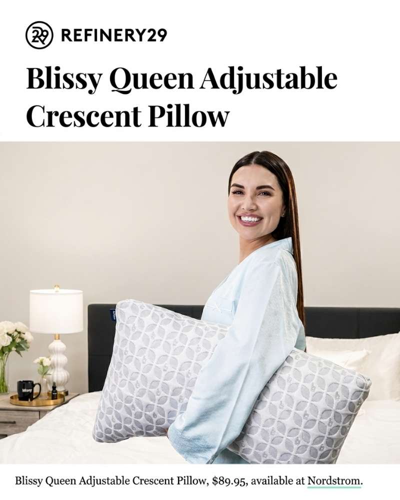 Refinery29 Features the Blissy Adjustable Pillow for More Comfortable Sleep