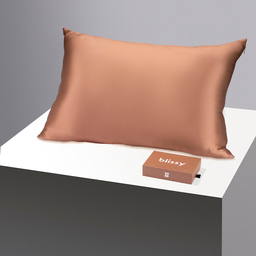 Blissy Standard Cinnamon Pillowcase – 22 Momme Mulberry Silk, 100% Silk