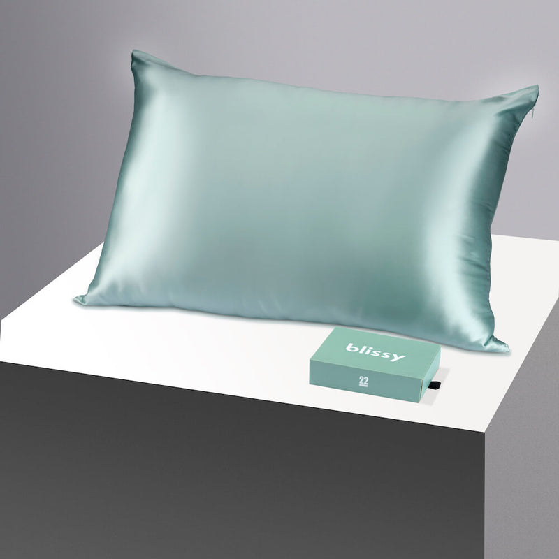 Pillowcase - Mint - Standard - Blissy Standard Mint Pillowcase – 22 Momme Mulberry Silk, 100% Silk