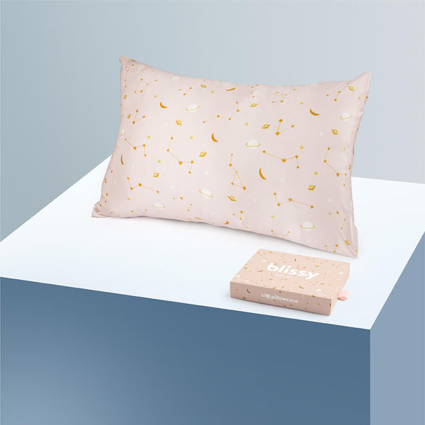 Blissy Queen Pink Galaxy Pillowcase – 22 Momme Mulberry Silk, 100% Silk