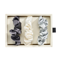 Blissy Scrunchies -  White,Gray,Silver