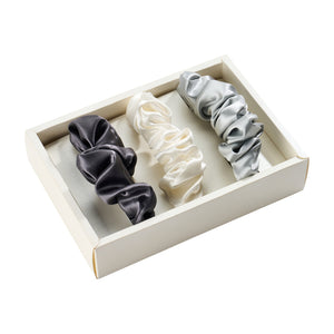 Blissy Scrunchies -  White,Gray,Silver