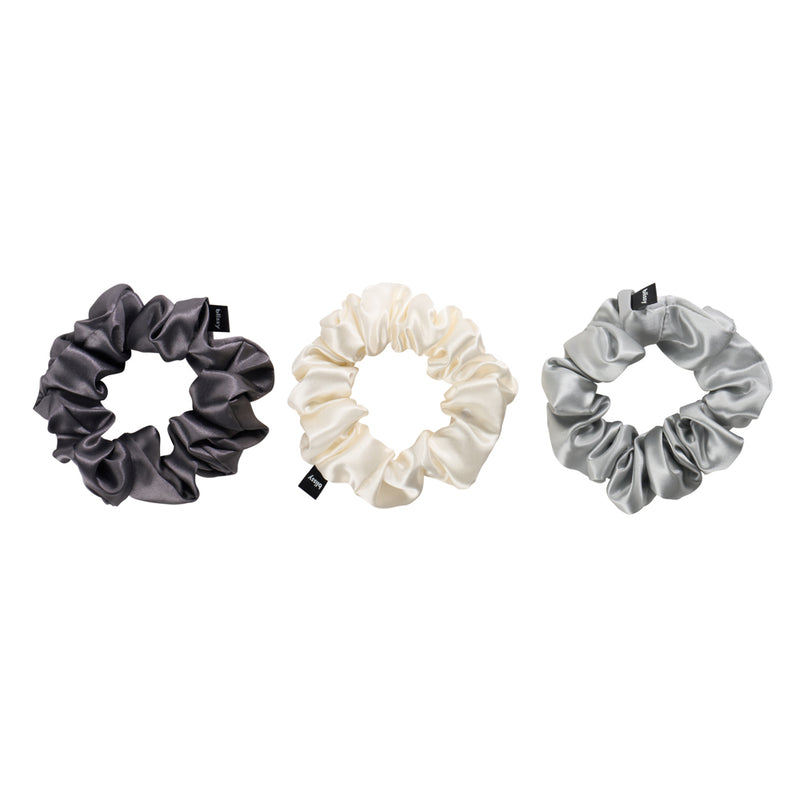 Blissy Scrunchies -  White,Gray,Silver