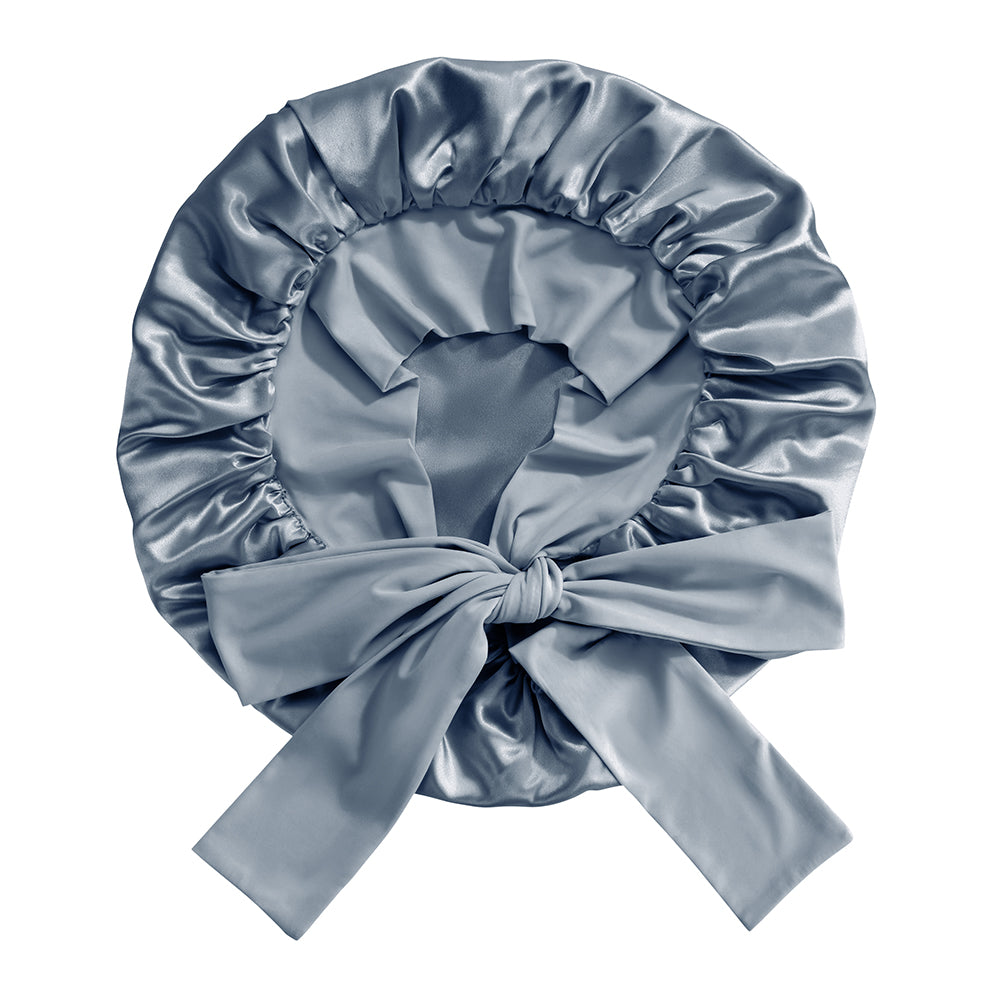 Ash Blue Blissy Bow Bonnet – Blissy Premium Silk
