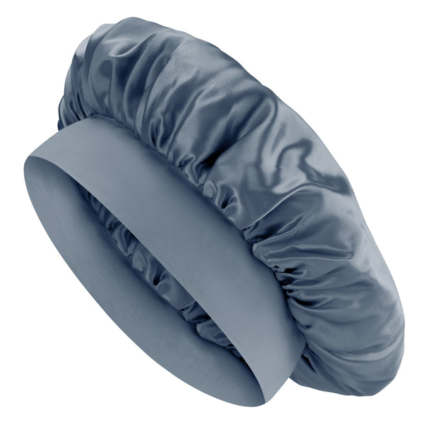 Blissy Ash Blue Blissy Halo Bonnet – 22 Momme Mulberry Silk, 100% Silk