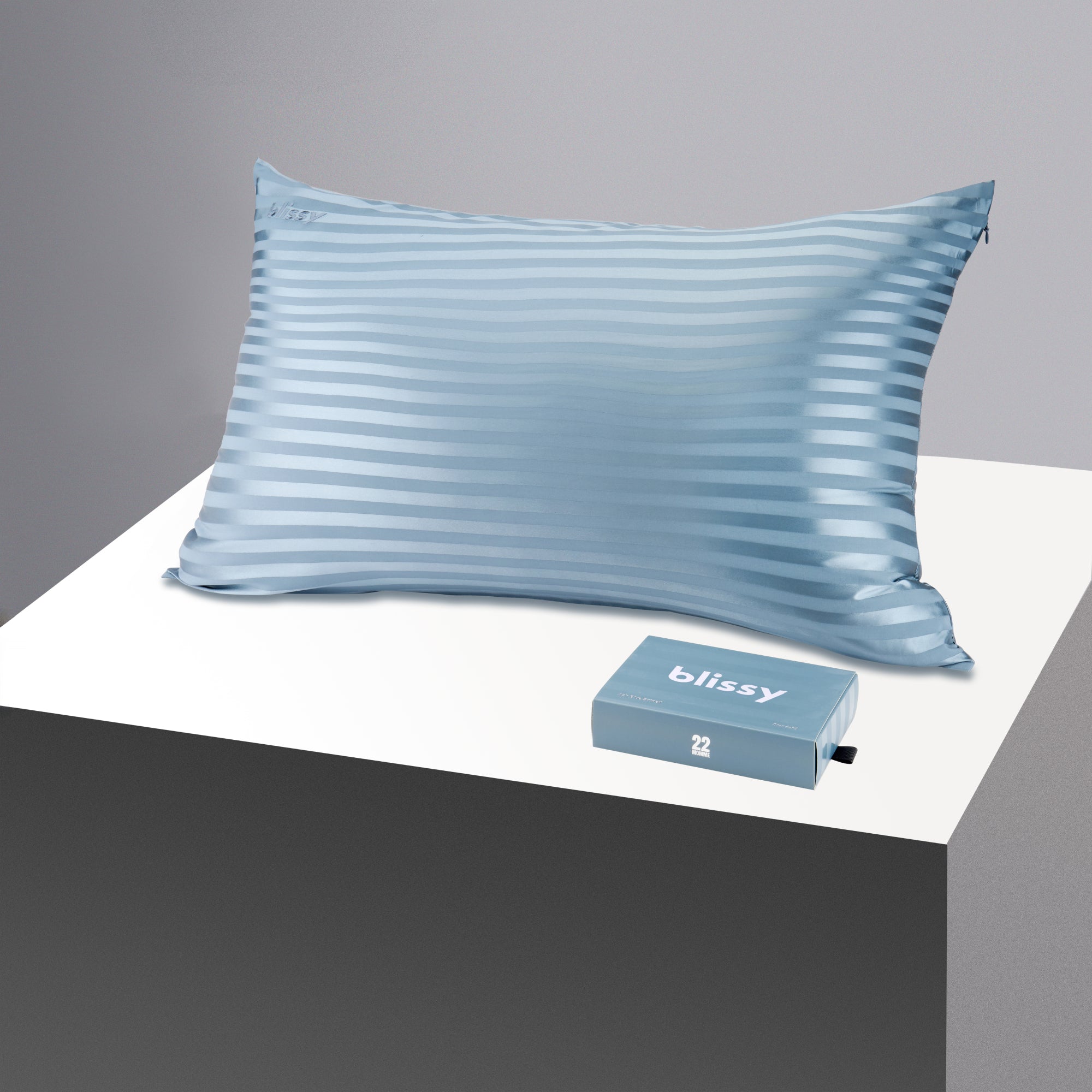 Pillowcase - Ash Blue Striped - King