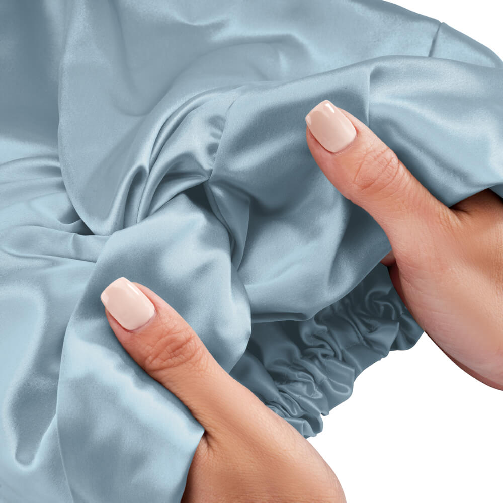 Blissy Mulberry Silk Blissy Bonnet – Ash Blue