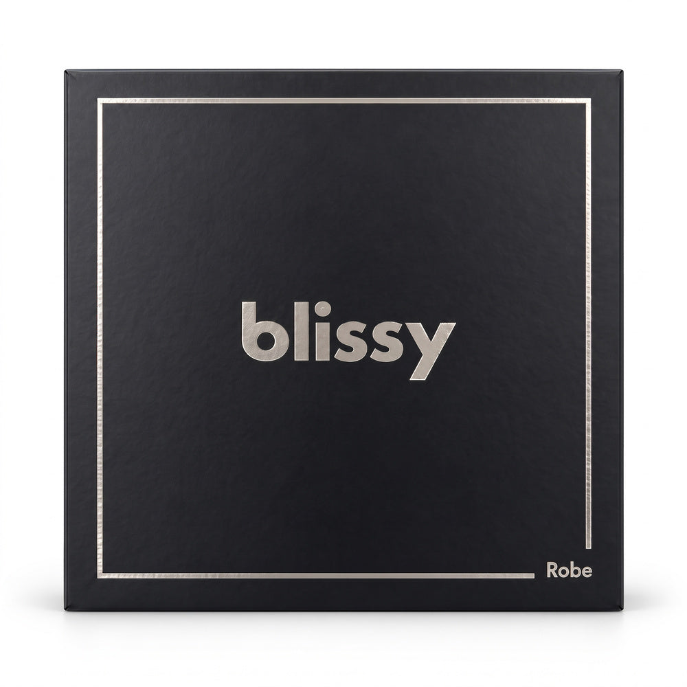 Blissy Signature Silk Robe - Black