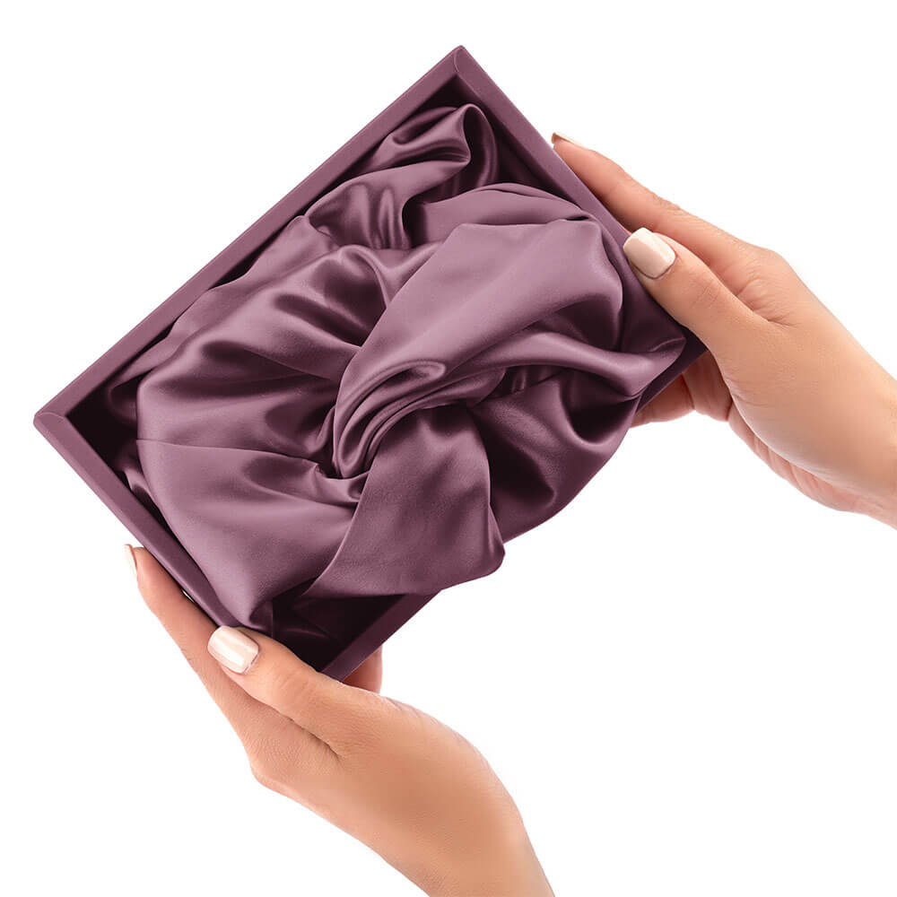 Blissy 100% Silk Bonnet - Plum - 100% Mulberry Silk, - France