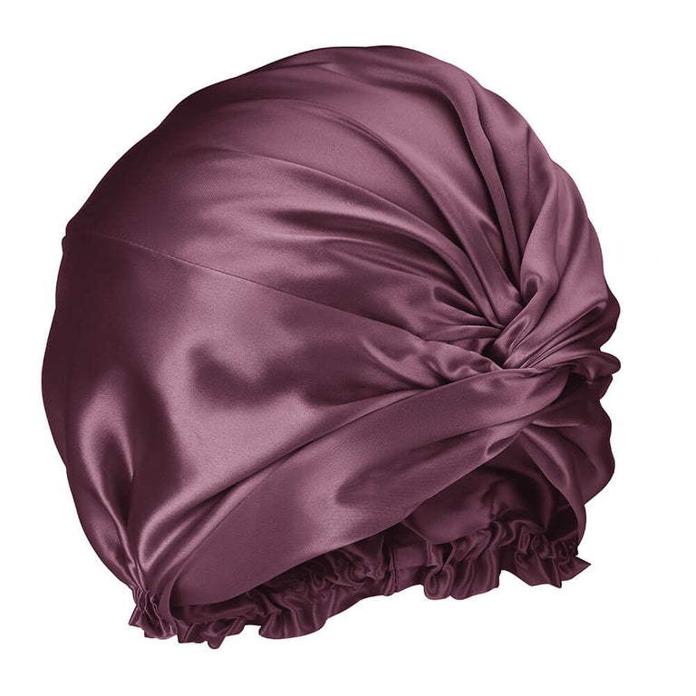 Blissy 100% Silk Bonnet - Plum - 100% Mulberry Silk, - France