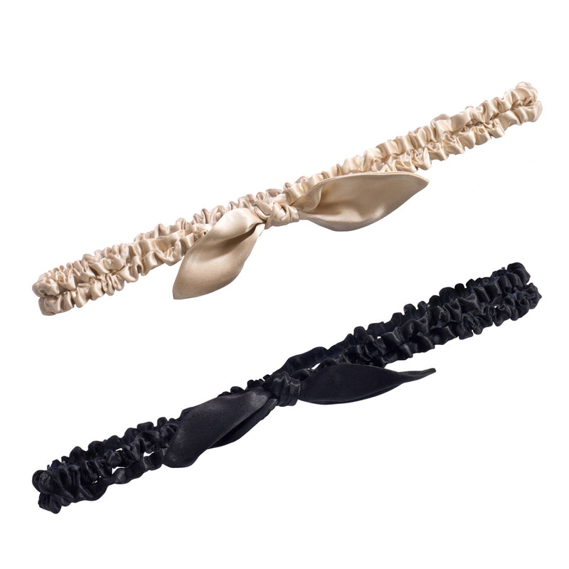 Blissy Bow Headband - Champagne, Black