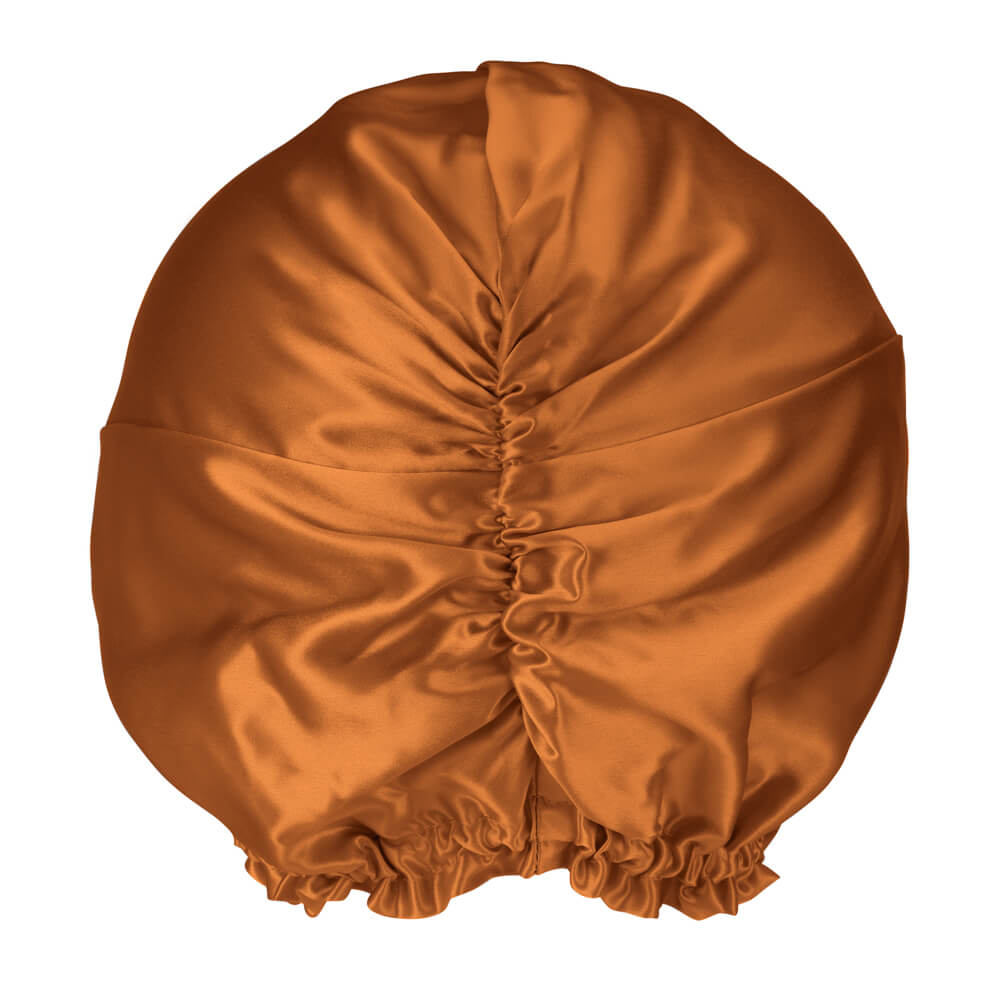 Bronze Blissy Bonnet Close-Up – Blissy 22 Momme Silk