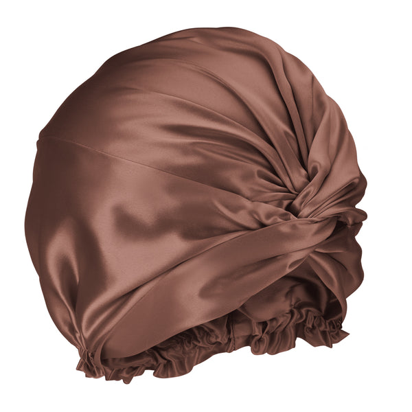 Blissy Chocolate Blissy Bonnet – 22 Momme Mulberry Silk, 100% Silk