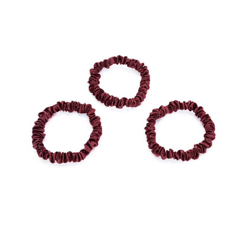 Blissy Skinny Scrunchies - Burgundy