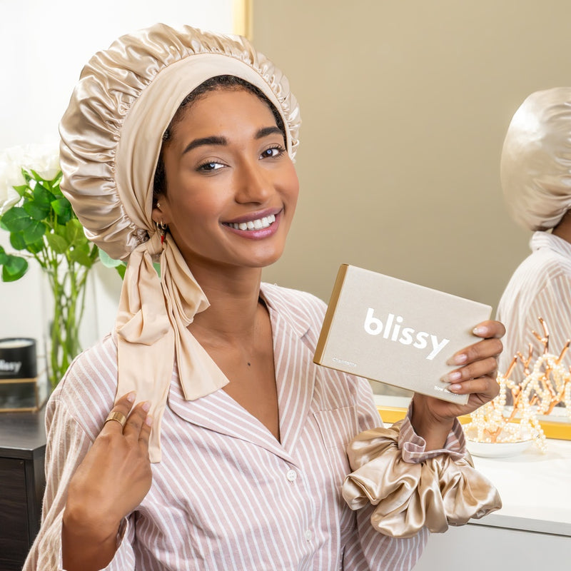 Blissy Bow Bonnet - Champagne