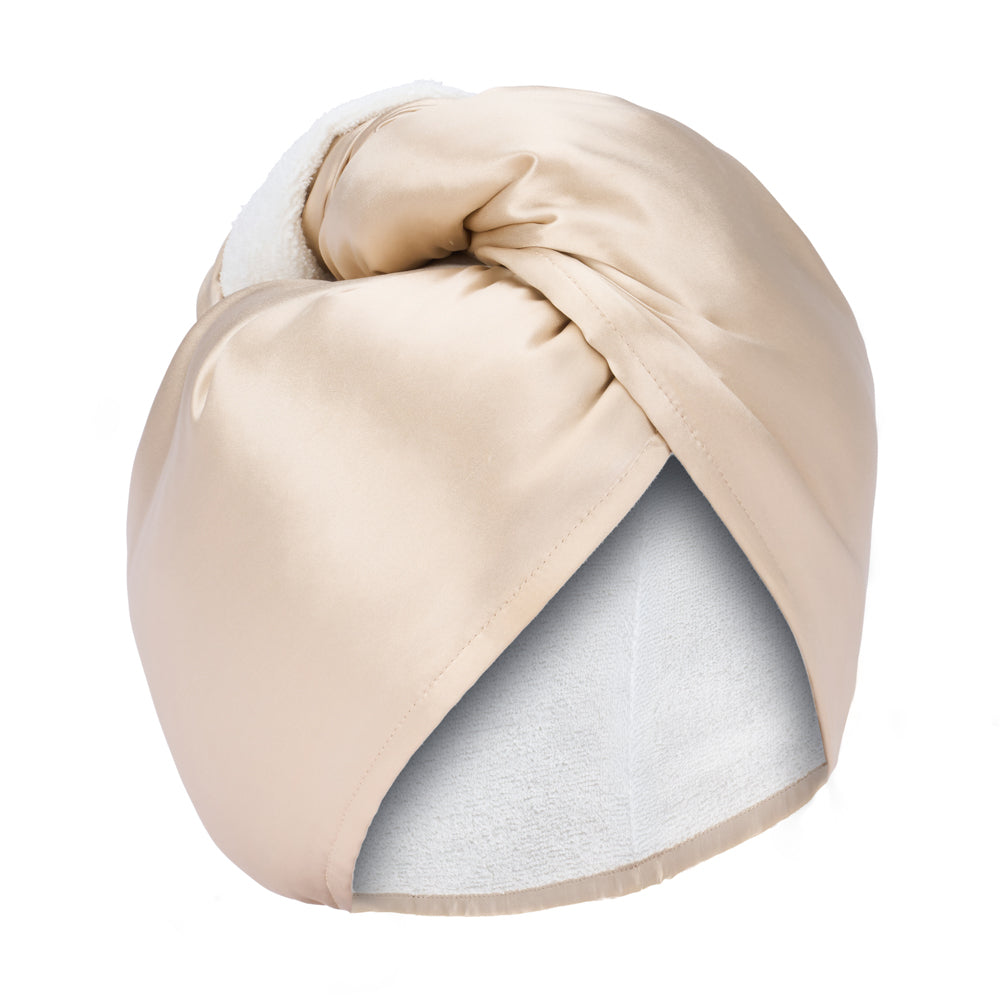 Blissy Champagne Reversible Towel – 22 Momme Mulberry Silk, 100% Silk