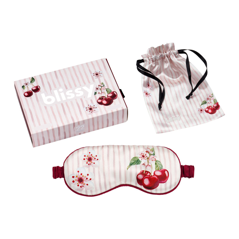 Sleep Mask - Cherry Blossom - Blissy Cherry Blossom Sleep Mask – 22 Momme Mulberry Silk, 100% Silk