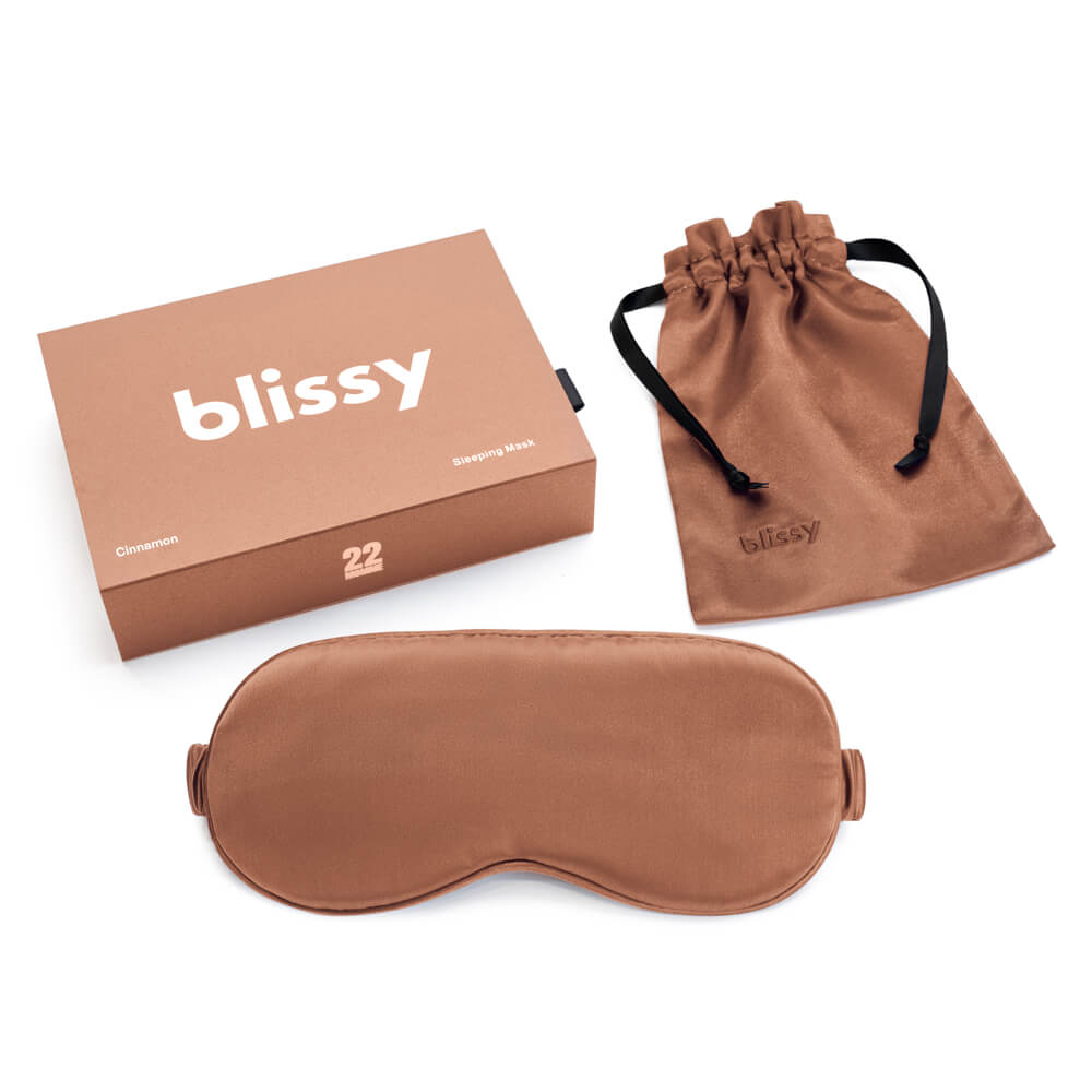 Blissy Cinnamon Sleep Mask – 22 Momme Mulberry Silk, 100% Silk
