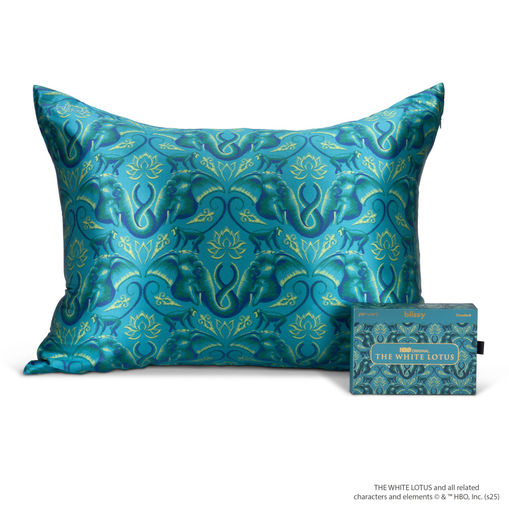 White Lotus Mulberry Silk Pillowcase – Blissy King