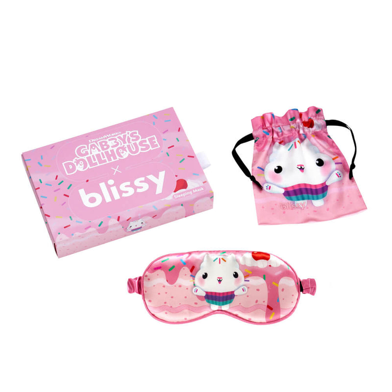 Junior Sleep Mask - Gabby's Dollhouse - Cakey Cat - Blissy Gabby'S Dollhouse Junior Sleep Mask – 22 Momme Mulberry Silk, 100% Silk