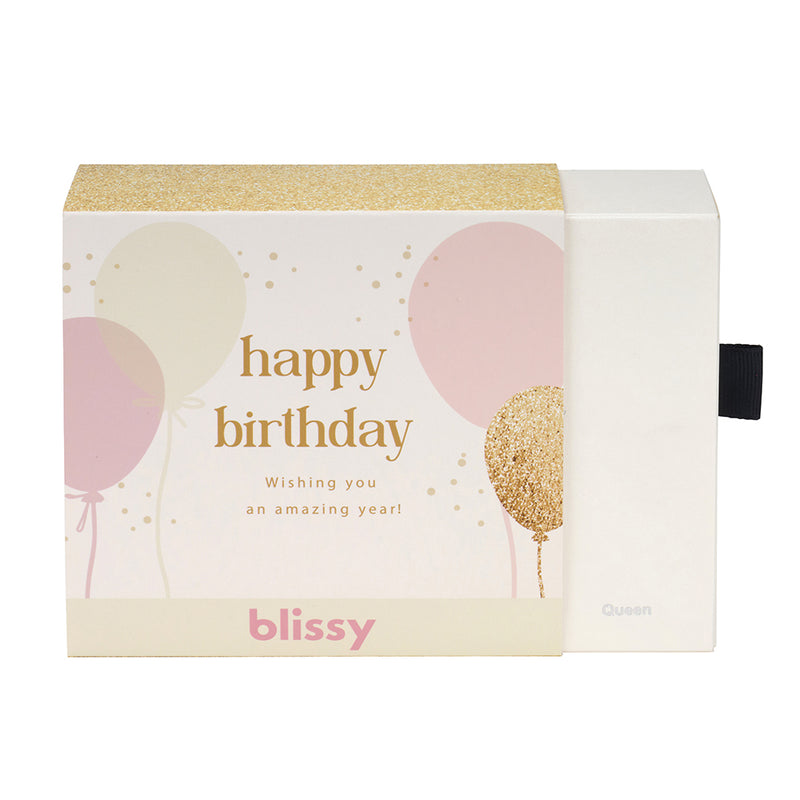 Blissy - Happy Birthday Gift Sleeve - Gold - Blissy Happy Birthday Gift Sleeve Blissy – 22 Momme Mulberry Silk, 100% Silk