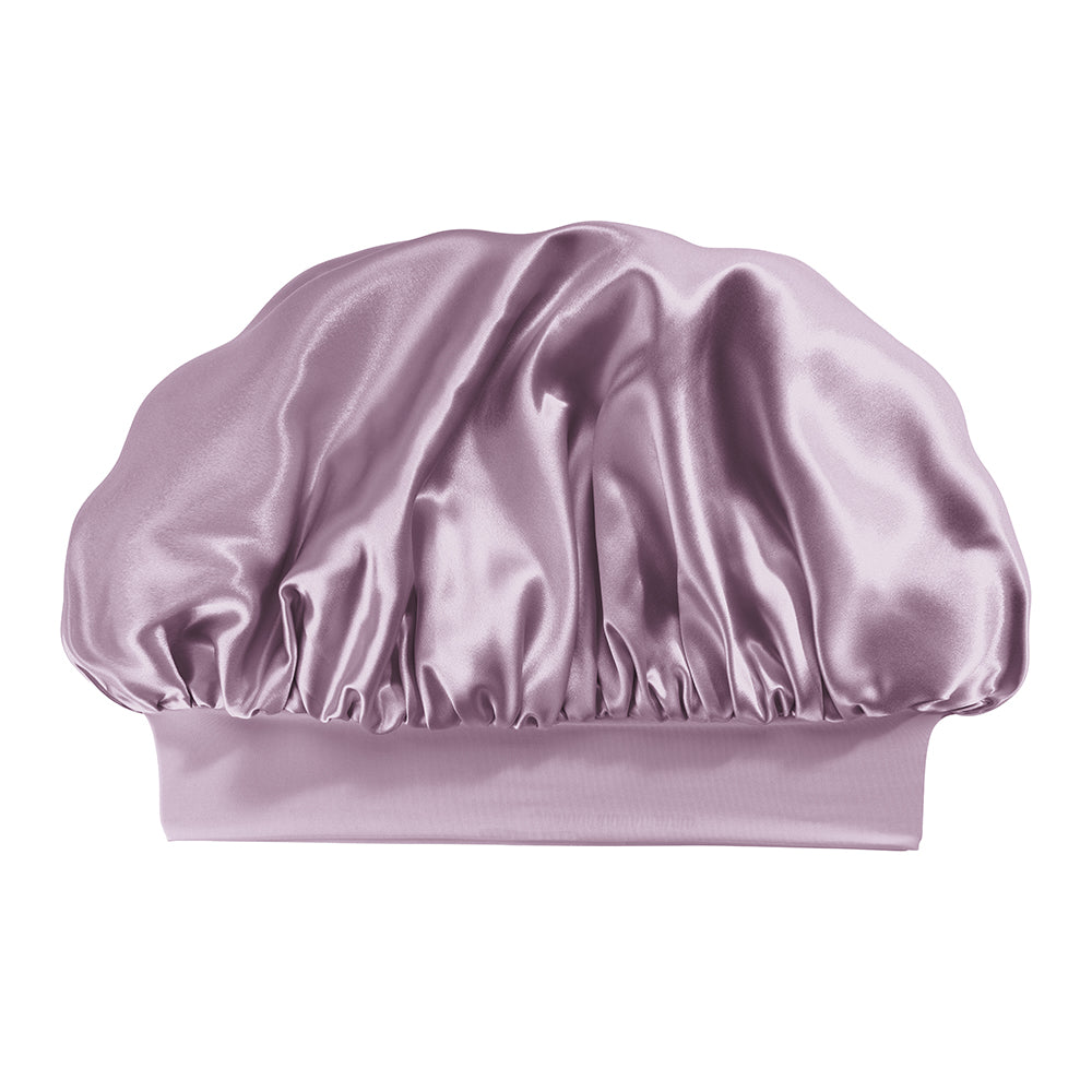 Lavender Blissy Halo Bonnet Close-Up – Blissy 22 Momme Silk