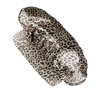 Leopard Blissy Halo Bonnet Close-Up – Blissy 22 Momme Silk