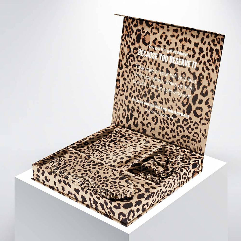 Blissy Dream Set - Leopard - King - Blissy King Leopard Blissy Dream Set – 22 Momme Mulberry Silk, 100% Silk