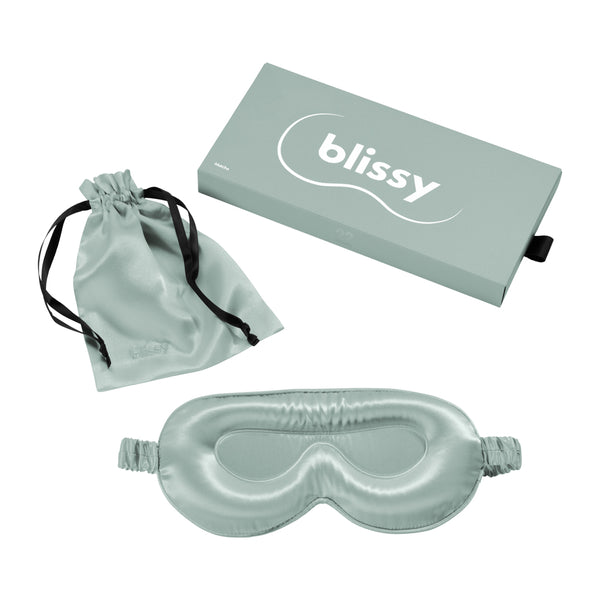 Blissy Matcha Sleep Mask – 22 Momme Mulberry Silk, 100% Silk