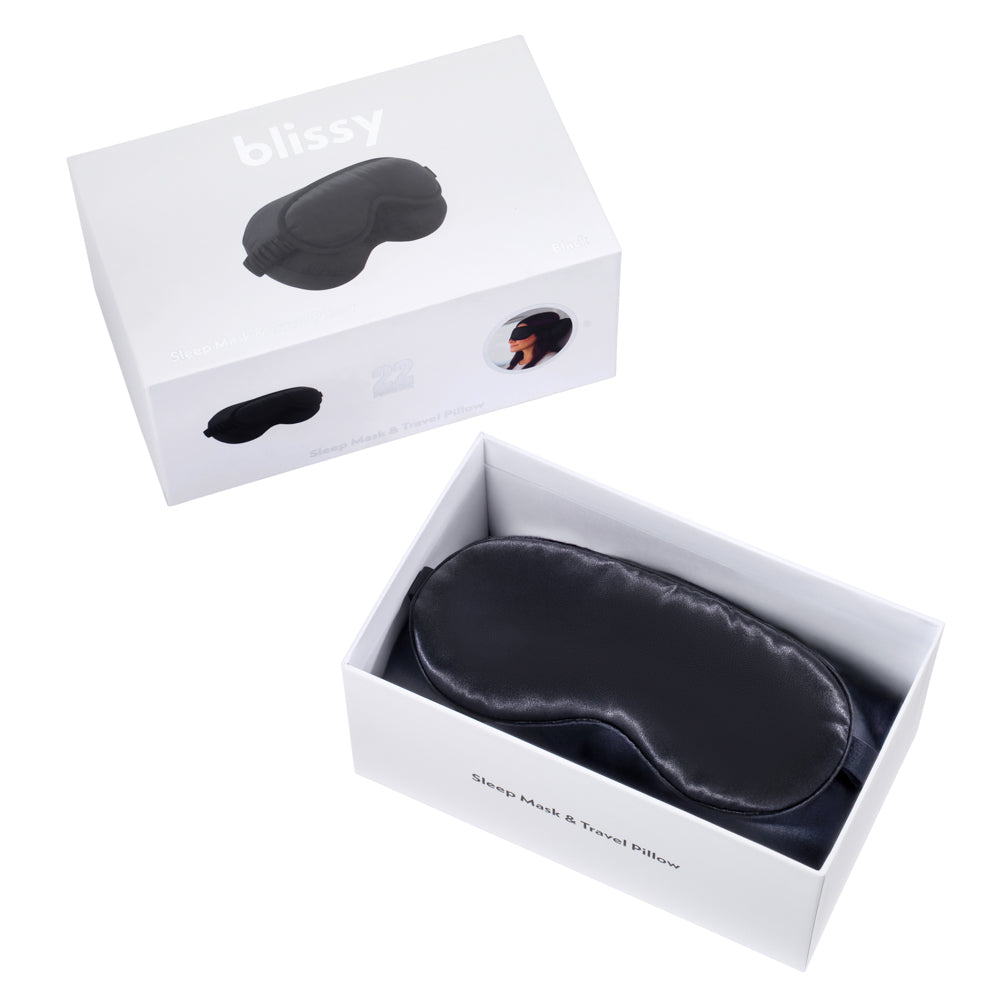 Sleep Mask & Travel Pillow - Black