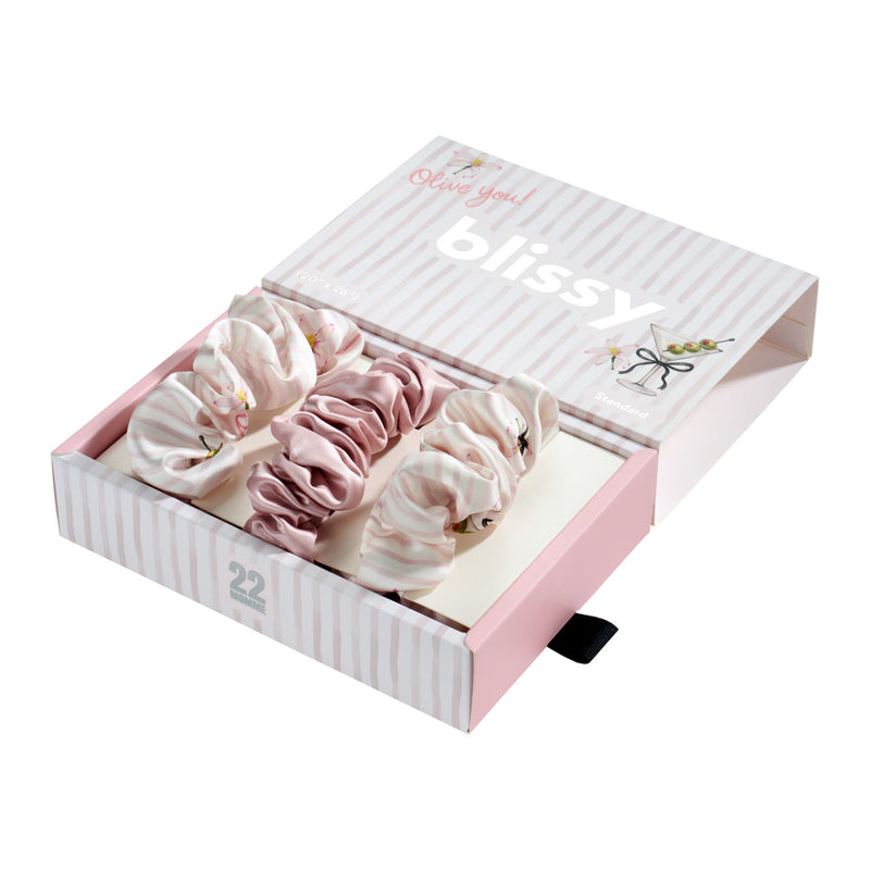 Blissy Scrunchies - Olive You - Blissy Olive You Blissy Scrunchies – 22 Momme Mulberry Silk, 100% Silk