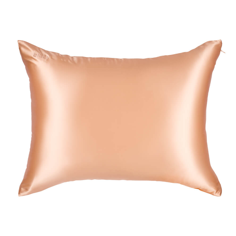 Blissy Standard Peach Pillowcase Lifestyle – Mulberry Silk