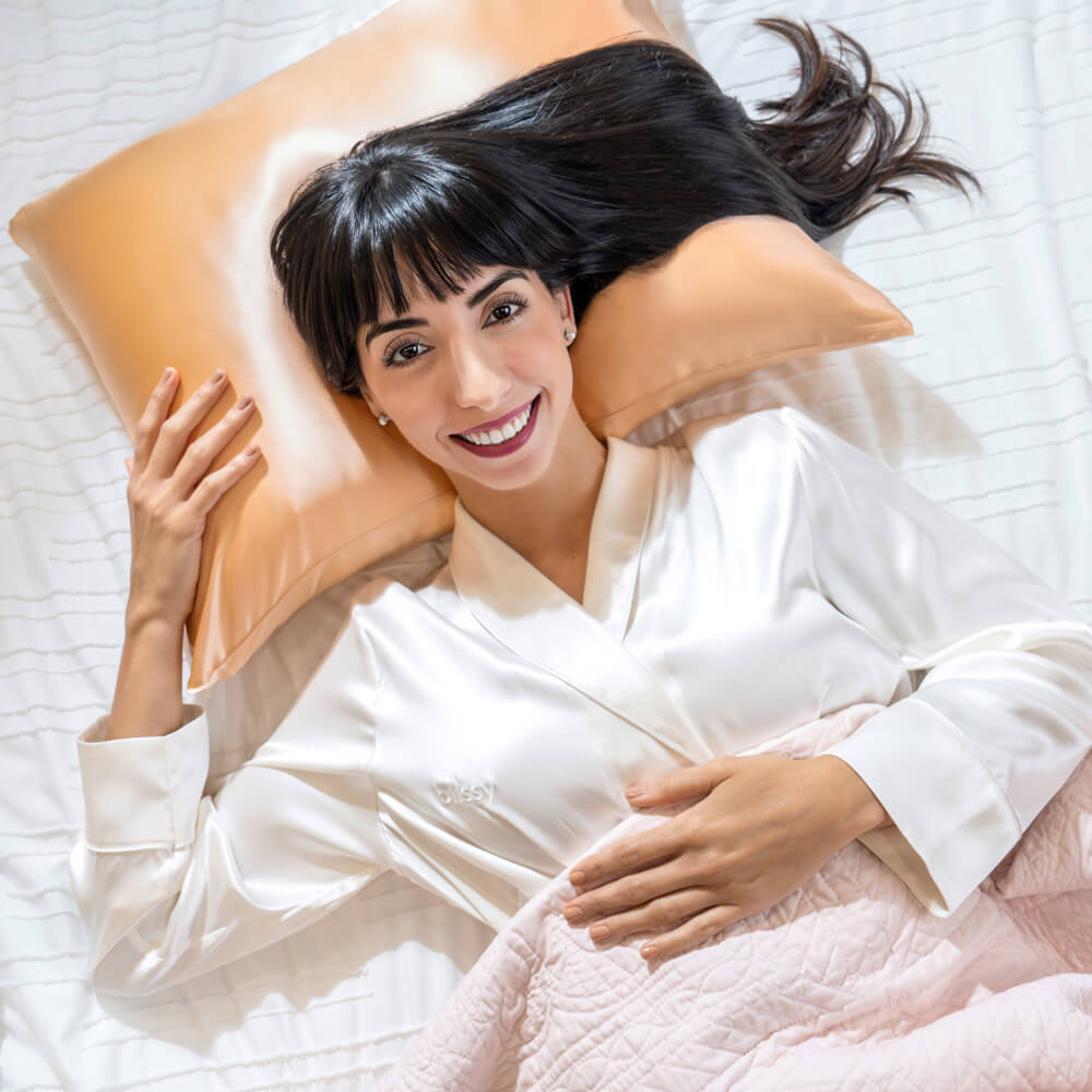 Queen Peach Pillowcase – Blissy Premium Silk