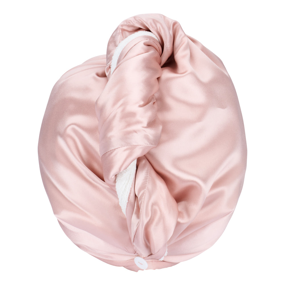 Blissy Pink Reversible Towel – 22 Momme Mulberry Silk, 100% Silk