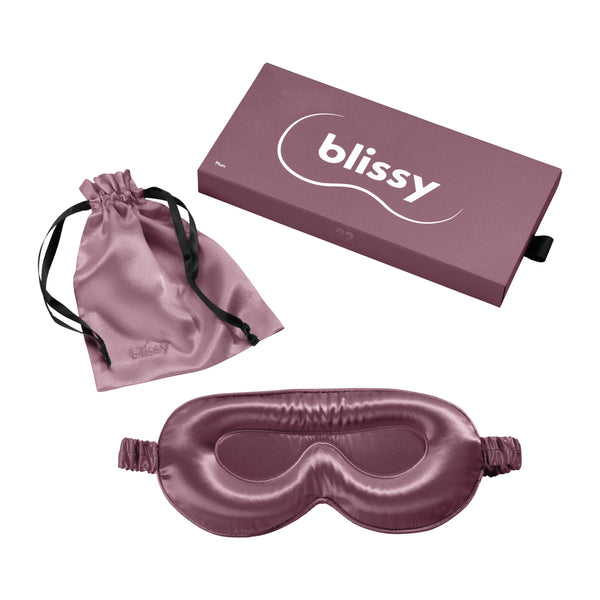 Blissy Plum Sleep Mask – 22 Momme Mulberry Silk, 100% Silk