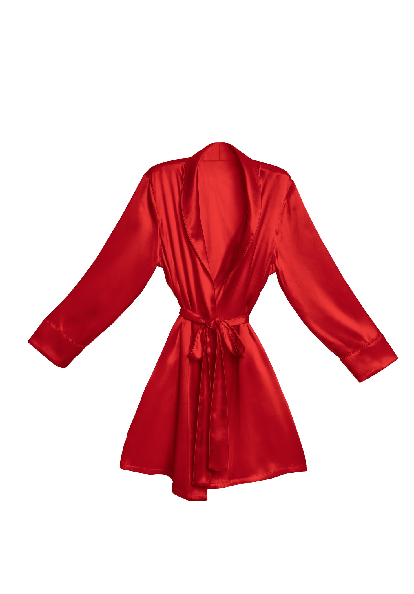 Blissy Classic Robe - Red - 100% Pure Mulberry Silk Loungewear - One-Size
