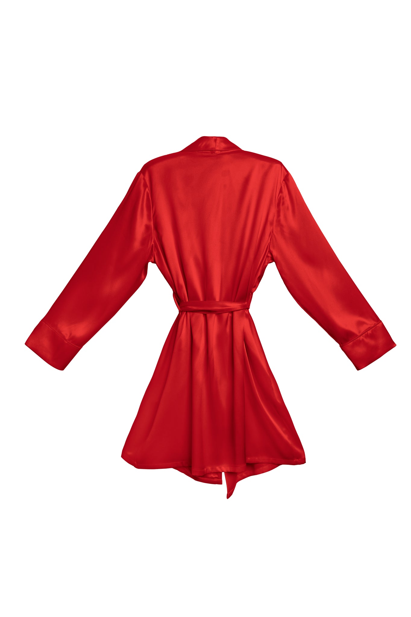 Blissy Classic Robe - Red - 100% Pure Mulberry Silk Loungewear - One-Size