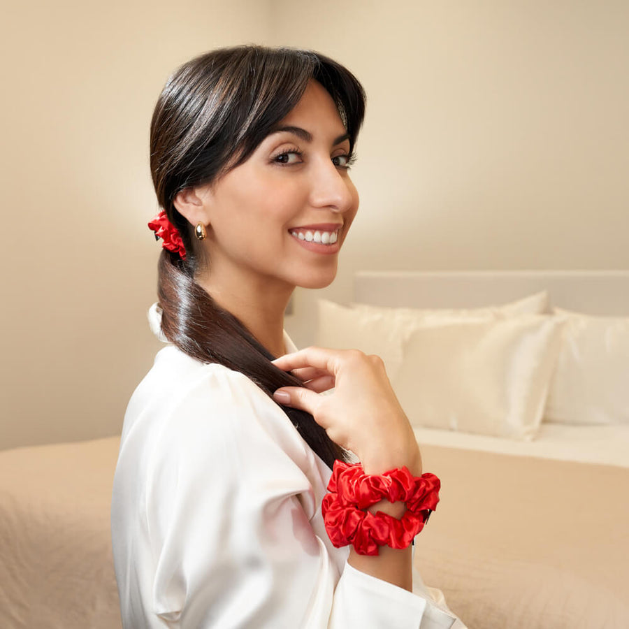 Red Mulberry Silk Blissy Scrunchies – Blissy