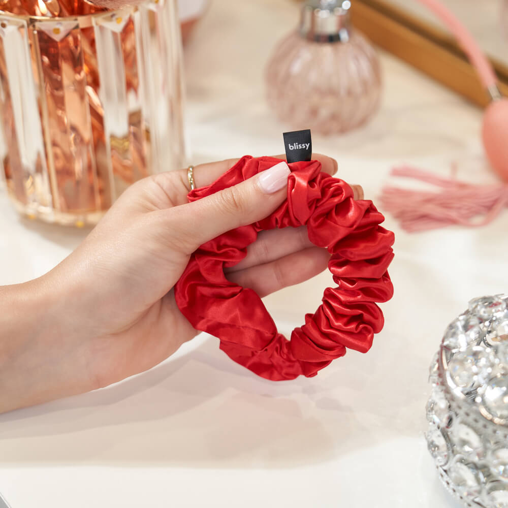 Blissy Red Silk Blissy Scrunchies Detail –