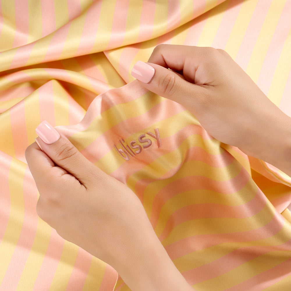 Blissy Mulberry Silk Pillowcase – Sherbet Striped King