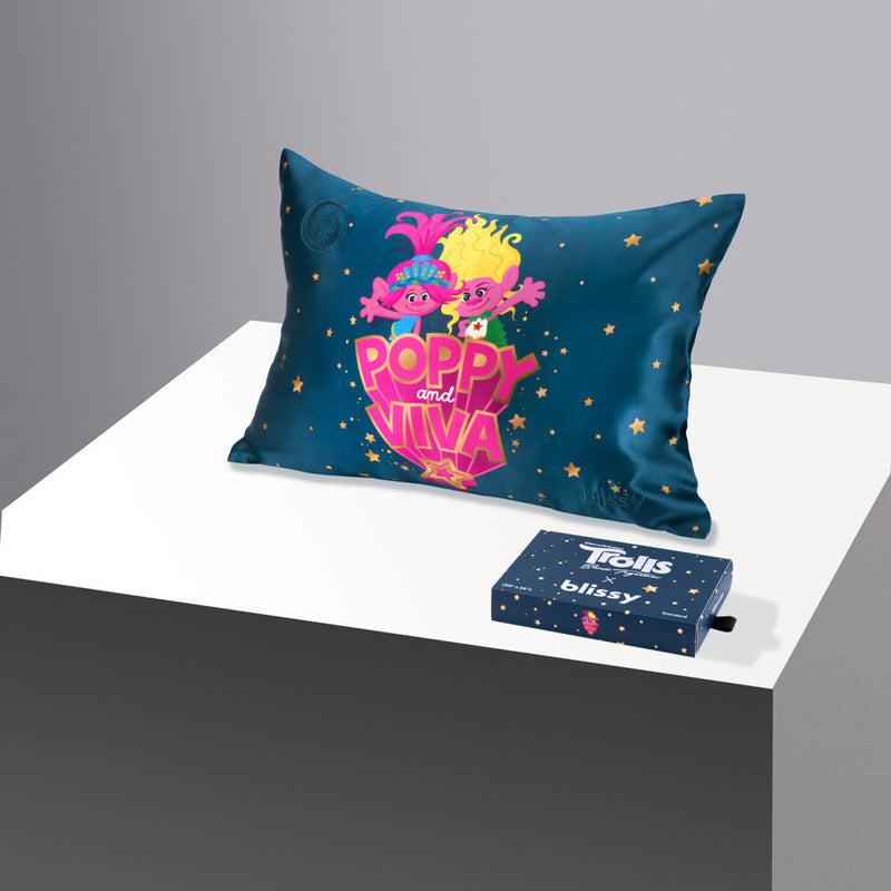 Pillowcase - Trolls - Sister Power - Youth - Blissy Trolls Pillowcase – 22 Momme Mulberry Silk, 100% Silk