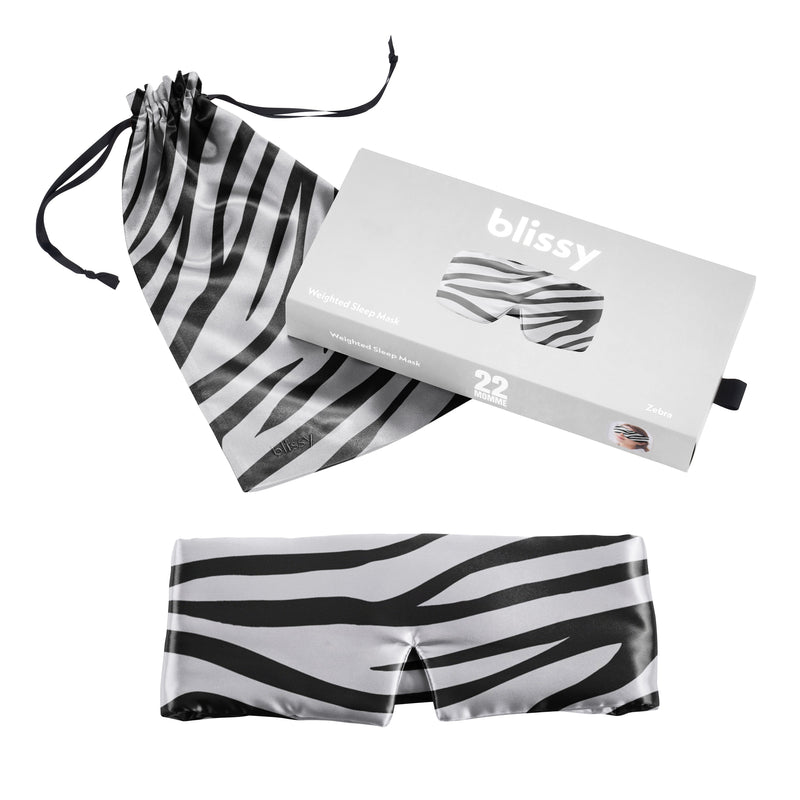 Sleep Mask - Zebra - Weighted