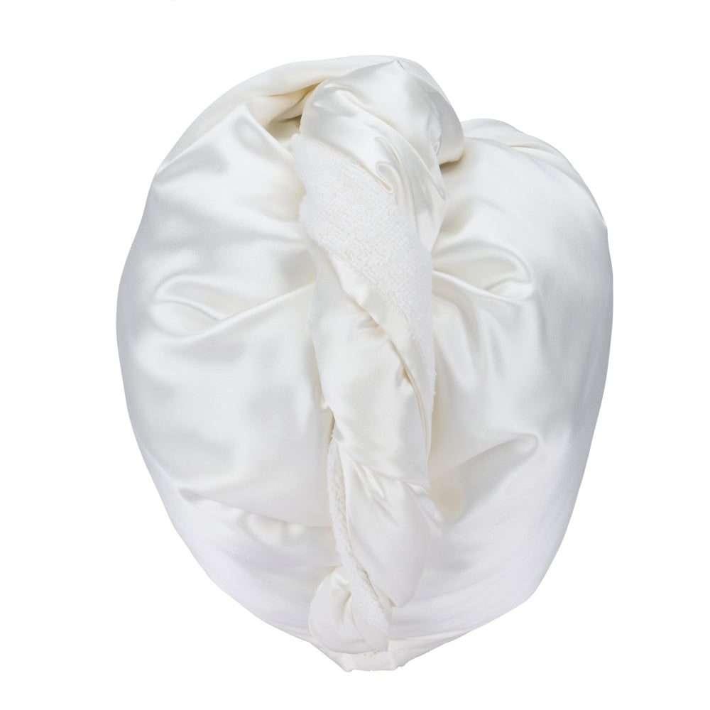 Blissy White Reversible Towel – 22 Momme Mulberry Silk, 100% Silk